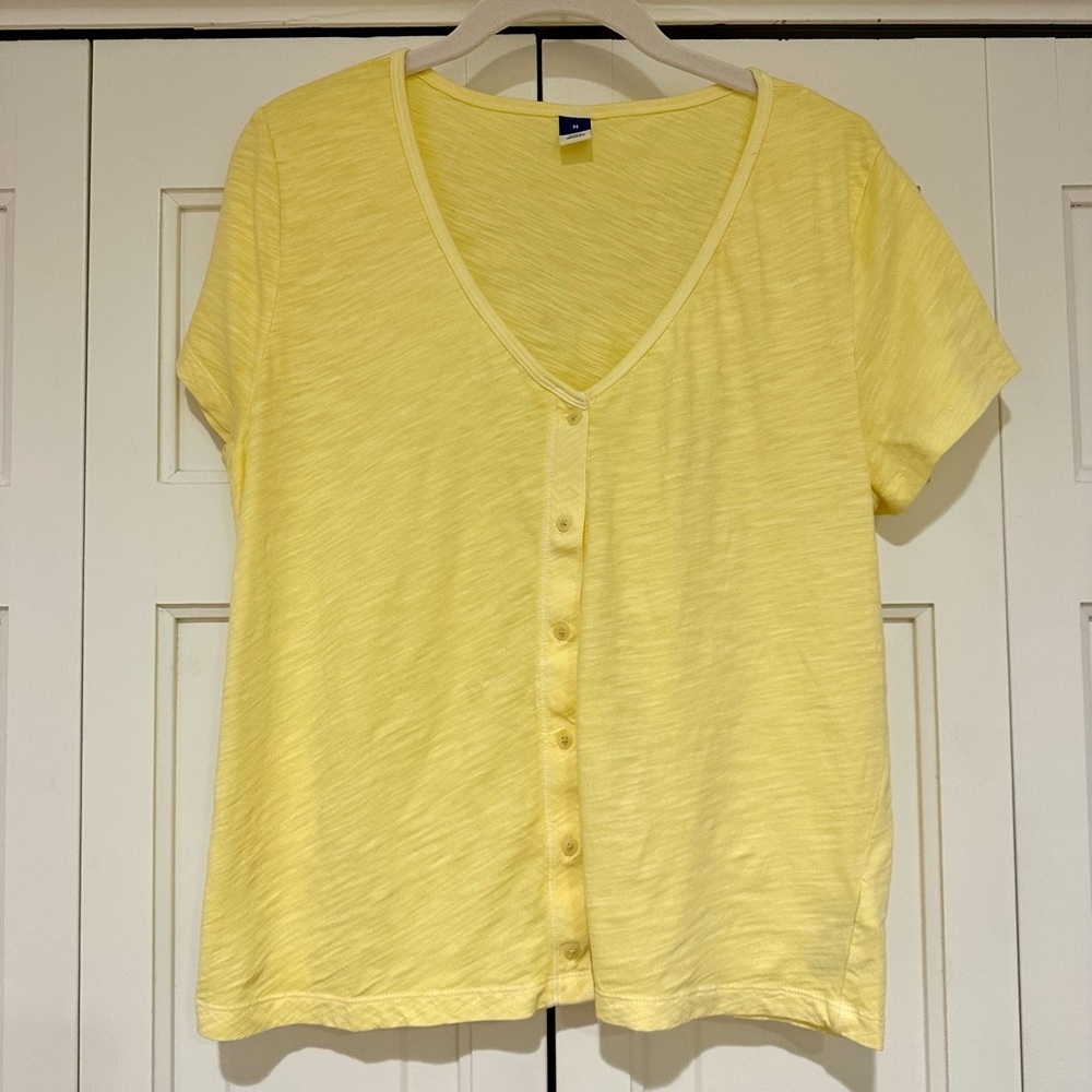 Old Navy Yellow Button Tee